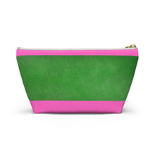 Load image into Gallery viewer, Colorful Accessory Pouch - Trendy Pink and Green T-bottom Bag for Everyday Essentials