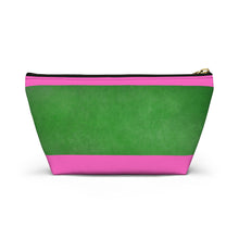 Load image into Gallery viewer, Colorful Accessory Pouch - Trendy Pink and Green T-bottom Bag for Everyday Essentials
