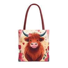Load image into Gallery viewer, Charming Highland Cow Tote Bag