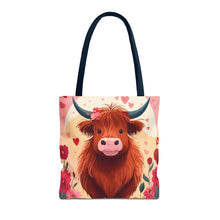 Load image into Gallery viewer, Charming Highland Cow Tote Bag