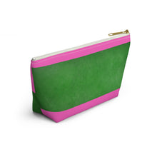 Load image into Gallery viewer, Colorful Accessory Pouch - Trendy Pink and Green T-bottom Bag for Everyday Essentials