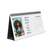 Load image into Gallery viewer, 2025 Fro Fabulous with Affirmations 10in x 5in Desktop Calendar