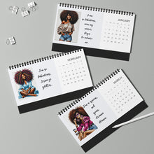 Load image into Gallery viewer, 2025 Fro Fabulous with Affirmations 10in x 5in Desktop Calendar
