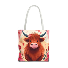 Load image into Gallery viewer, Charming Highland Cow Tote Bag