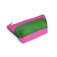 Load image into Gallery viewer, Colorful Accessory Pouch - Trendy Pink and Green T-bottom Bag for Everyday Essentials