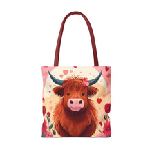 Load image into Gallery viewer, Charming Highland Cow Tote Bag