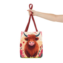 Load image into Gallery viewer, Charming Highland Cow Tote Bag