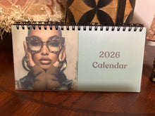 Load image into Gallery viewer, 2026 Uncovered Grace: The Eyewear Edition 4in by 8in Desktop Calendar – Celebrating African American Women
