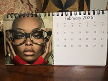 Load image into Gallery viewer, 2026 Uncovered Grace: The Eyewear Edition 4in by 8in Desktop Calendar – Celebrating African American Women