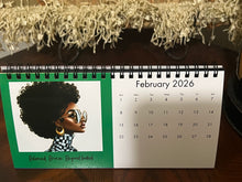Load image into Gallery viewer, Giving All Kinds of Shade 2026 Desktop Calendar | Afrocentric Black Women Desk Calendar | Maximize With Maxx