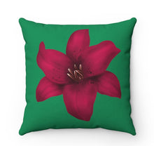 Load image into Gallery viewer, Dk Green Pillow with Lily Pillow