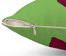 Load image into Gallery viewer, Kelly Green Pillow with Lily