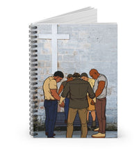 Load image into Gallery viewer, Praying Men By The Cross Spiraled Notebook with Lined pages
