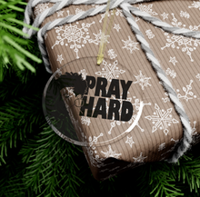 Load image into Gallery viewer, Praying Hard Glass Ornament