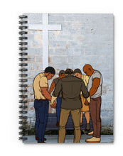 Load image into Gallery viewer, Praying Men By The Cross Spiraled Notebook with Lined pages
