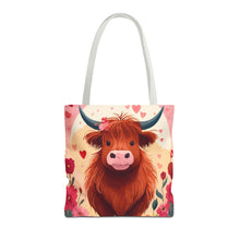 Load image into Gallery viewer, Charming Highland Cow Tote Bag
