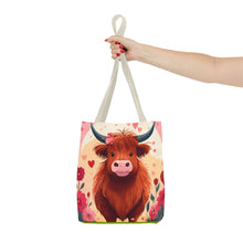 Load image into Gallery viewer, Charming Highland Cow Tote Bag
