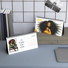 Load image into Gallery viewer, 2025 Fro Fabulous with Affirmations Desktop Calendar (10 in x 5 in)
