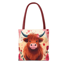 Load image into Gallery viewer, Charming Highland Cow Tote Bag
