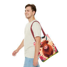 Load image into Gallery viewer, Charming Highland Cow Tote Bag
