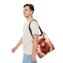 Load image into Gallery viewer, Charming Highland Cow Tote Bag
