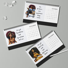 Load image into Gallery viewer, 2025 Fro Fabulous with Affirmations Desktop Calendar (10 in x 5 in)
