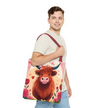 Load image into Gallery viewer, Charming Highland Cow Tote Bag
