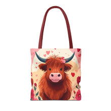 Load image into Gallery viewer, Charming Highland Cow Tote Bag
