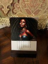 Load image into Gallery viewer, 12 Month Desk Calendar with Wooden Block | Art Desk Calendar| Modern Office Decor |Gift for Her | Freestanding Calendar
